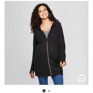 Isabel & Ingrid maternity black zip up hoodie